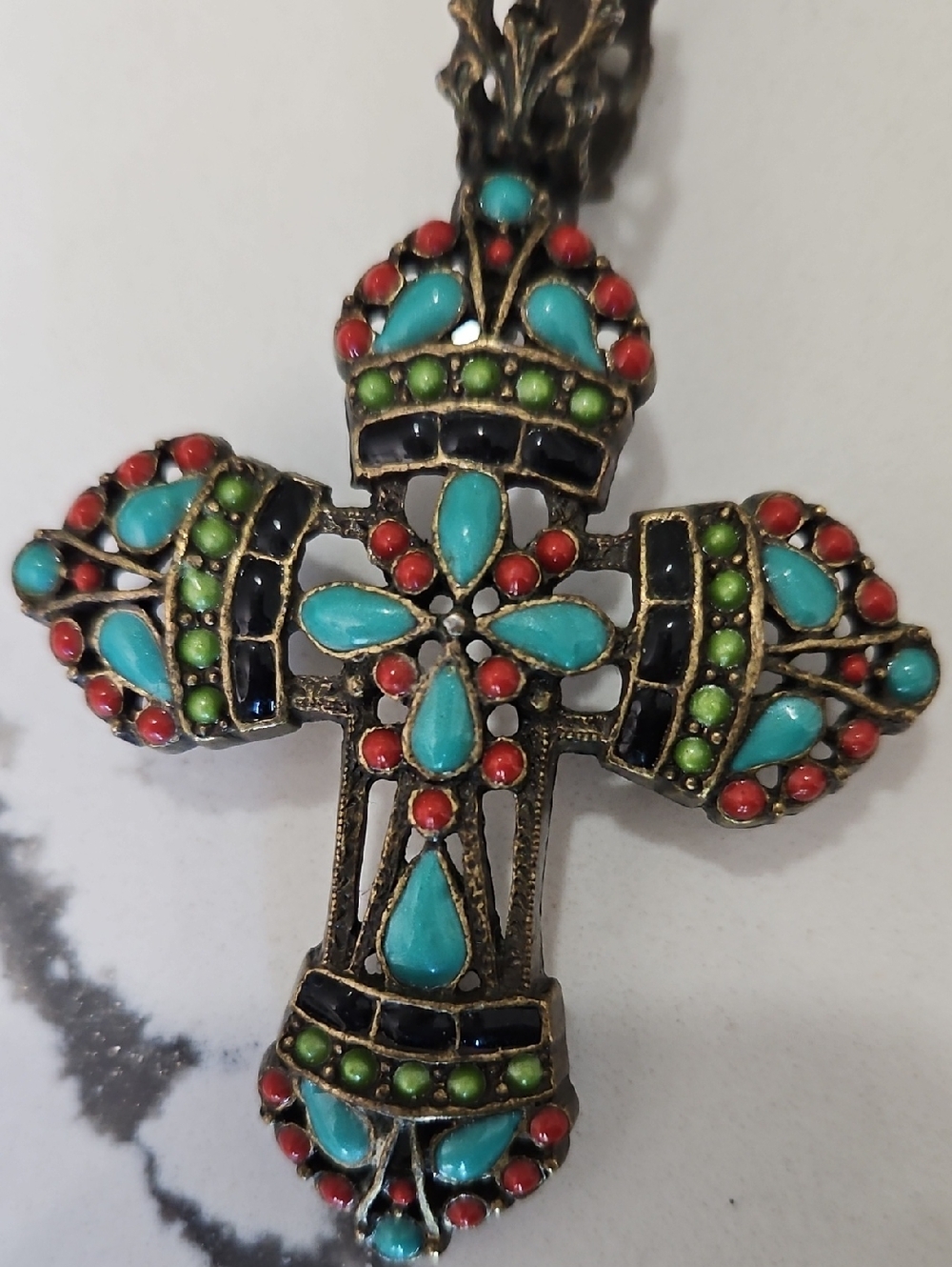 Sweet Romance Mayan Cross Pendant